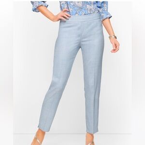 Talbots slim, ankle dress pants , like new condition, white and blue tweed